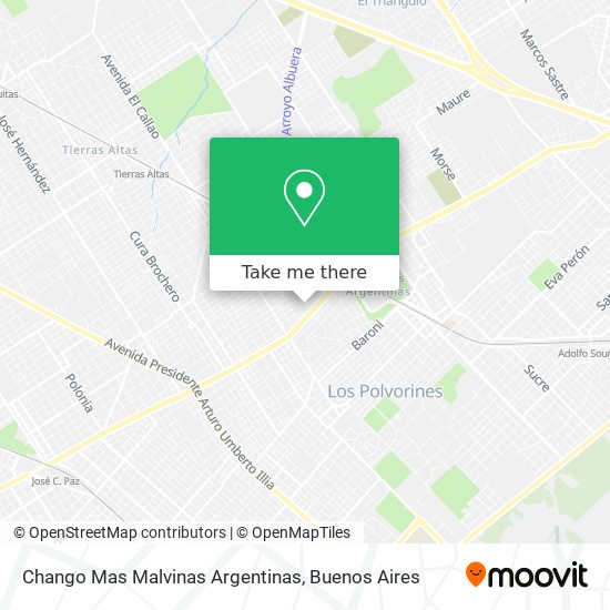 Chango Mas Malvinas Argentinas map