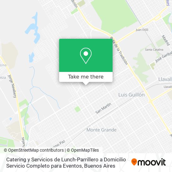 Mapa de Catering y Servicios de Lunch-Parrillero a Domicilio Servicio Completo para Eventos