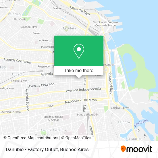 Mapa de Danubio - Factory Outlet