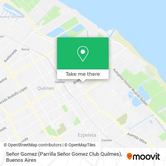 Mapa de Señor Gomez (Parrilla Señor Gomez Club Quilmes)