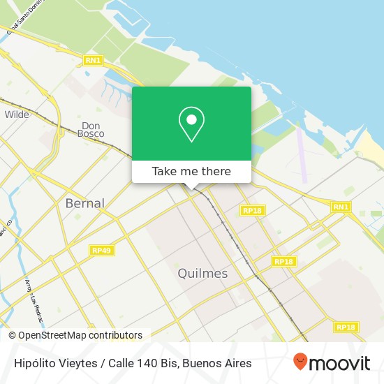 Mapa de Hipólito Vieytes / Calle 140 Bis