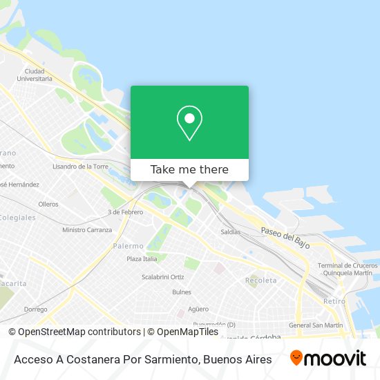 Acceso A Costanera Por Sarmiento map