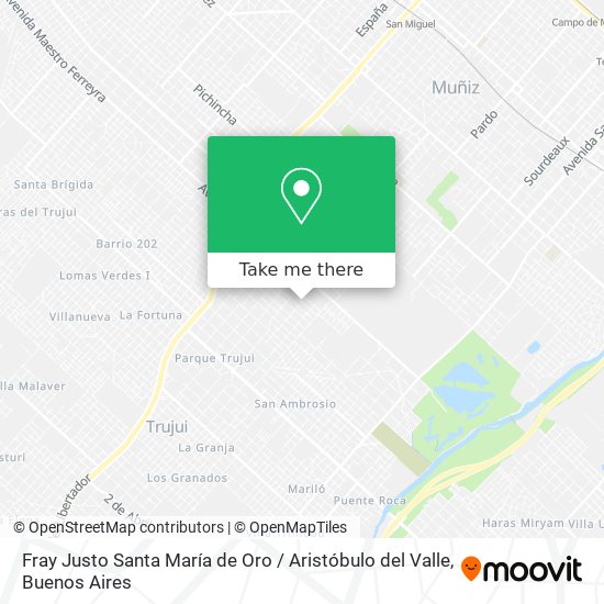 Fray Justo Santa María de Oro / Aristóbulo del Valle map