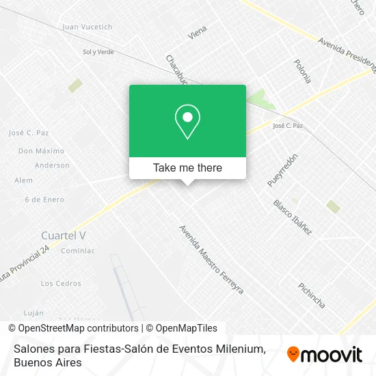 Mapa de Salones para Fiestas-Salón de Eventos Milenium