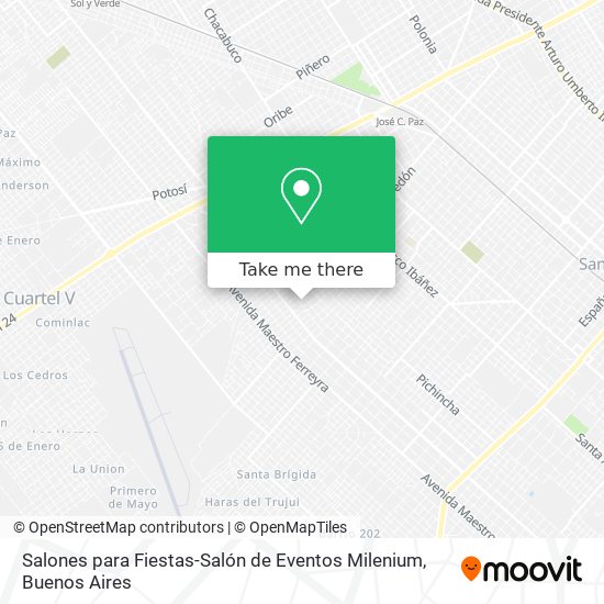 Salones para Fiestas-Salón de Eventos Milenium map