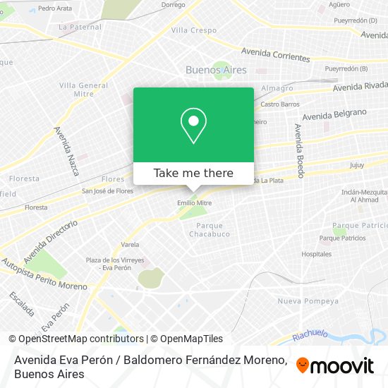 Avenida Eva Perón / Baldomero Fernández Moreno map