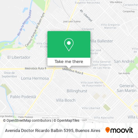 Avenida Doctor Ricardo Balbín 5395 map