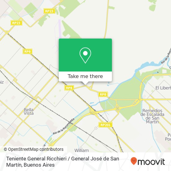 Teniente General Ricchieri / General José de San Martín map