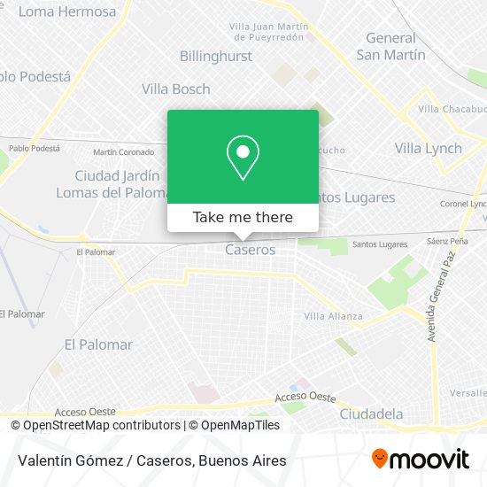 Valentín Gómez / Caseros map