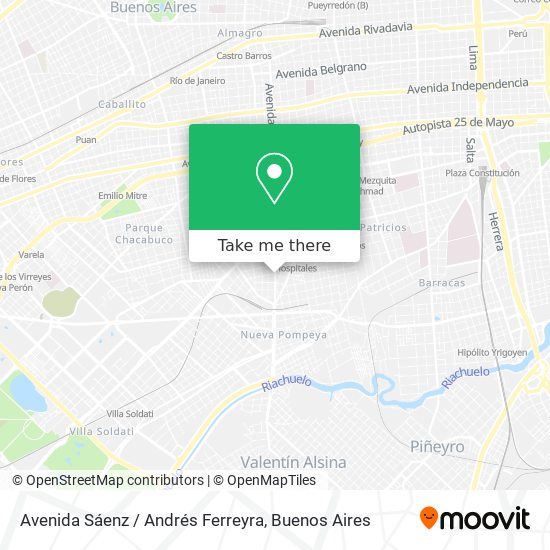 Avenida Sáenz / Andrés Ferreyra map