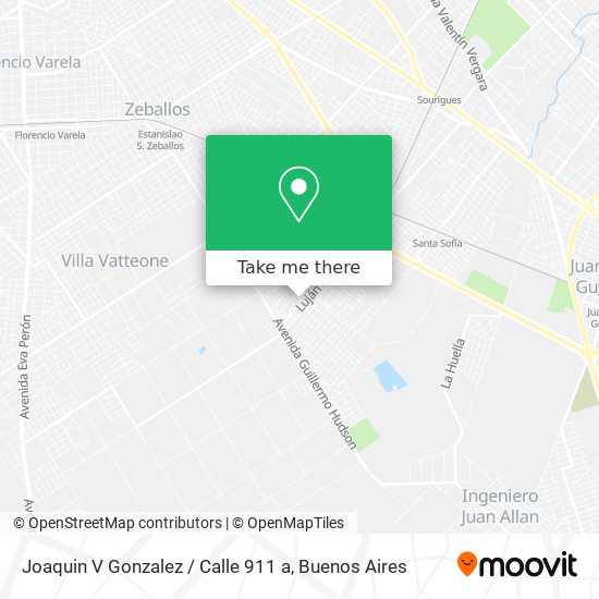 Mapa de Joaquin V Gonzalez / Calle 911 a