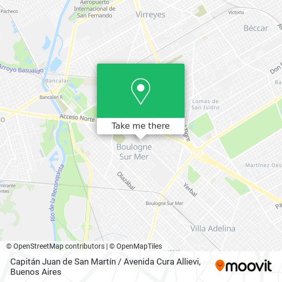 Capitán Juan de San Martín / Avenida Cura Allievi map