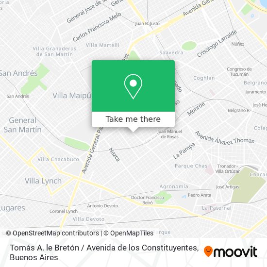 Tomás A. le Bretón / Avenida de los Constituyentes map