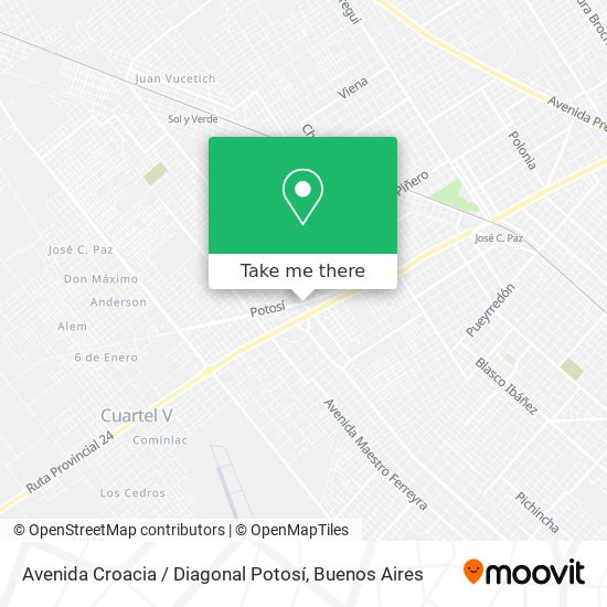 Avenida Croacia / Diagonal Potosí map