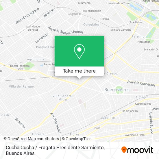 Mapa de Cucha Cucha / Fragata Presidente Sarmiento