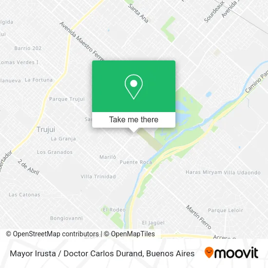 Mapa de Mayor Irusta / Doctor Carlos Durand