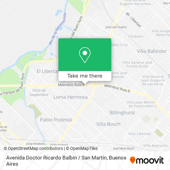 Avenida Doctor Ricardo Balbín / San Martín map