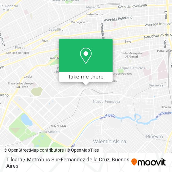 Mapa de Tilcara / Metrobus Sur-Fernández de la Cruz