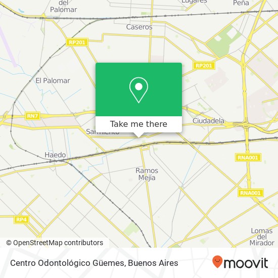 Mapa de Centro Odontológico Güemes