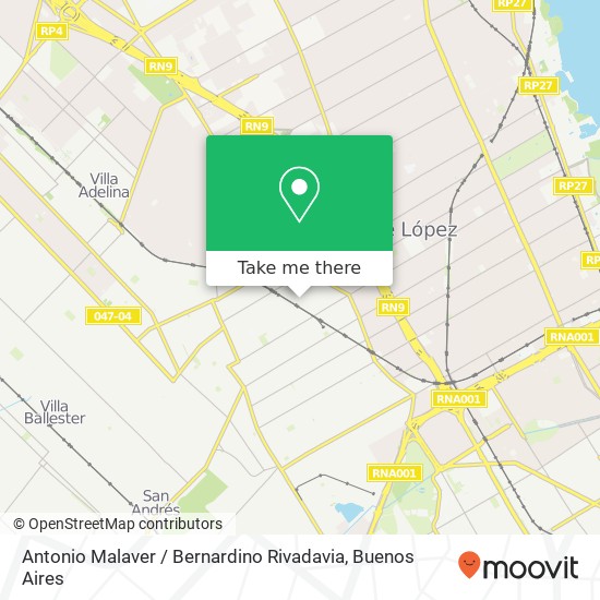 Mapa de Antonio Malaver / Bernardino Rivadavia