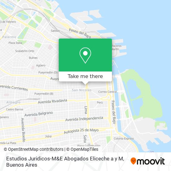 Mapa de Estudios Juridicos-M&E Abogados Eliceche a y M