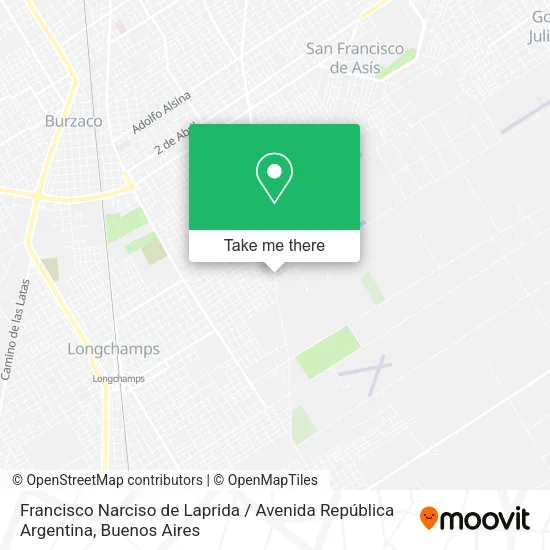 Mapa de Francisco Narciso de Laprida / Avenida República Argentina