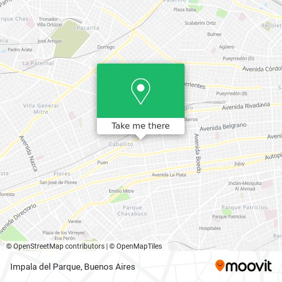 Mapa de Impala del Parque