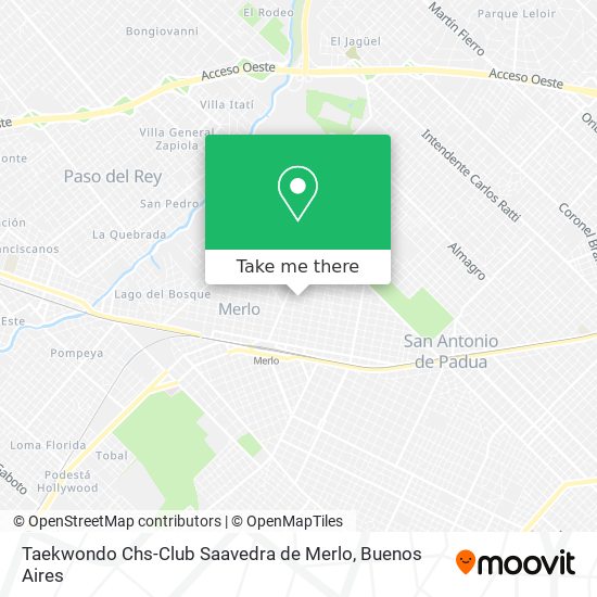 Taekwondo Chs-Club Saavedra de Merlo map