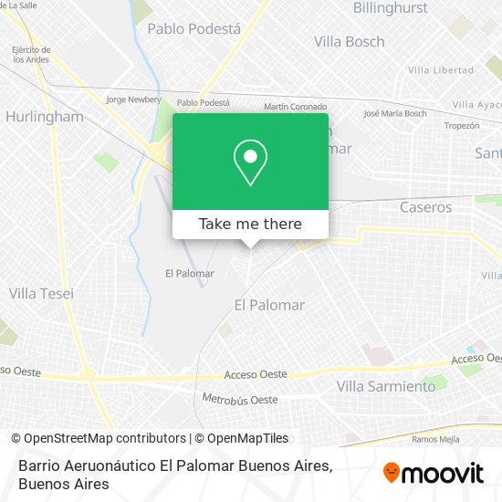 Mapa de Barrio Aeruonáutico El Palomar Buenos Aires