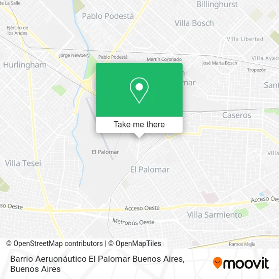 Mapa de Barrio Aeruonáutico El Palomar Buenos Aires