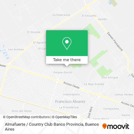 Almafuerte / Country Club Banco Provincia map