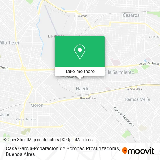 Mapa de Casa García-Reparación de Bombas Presurizadoras