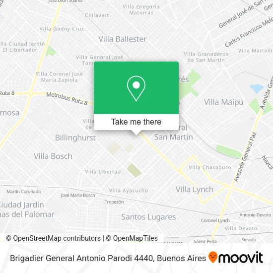 Mapa de Brigadier General Antonio Parodi 4440