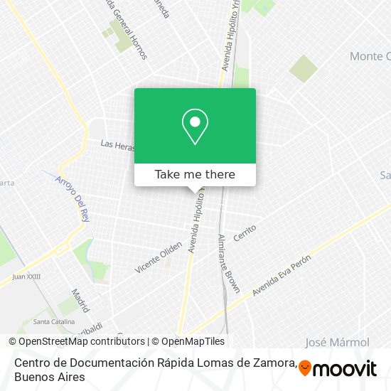 Mapa de Centro de Documentación Rápida Lomas de Zamora