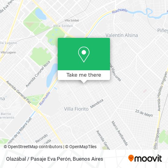 Mapa de Olazábal / Pasaje Eva Perón