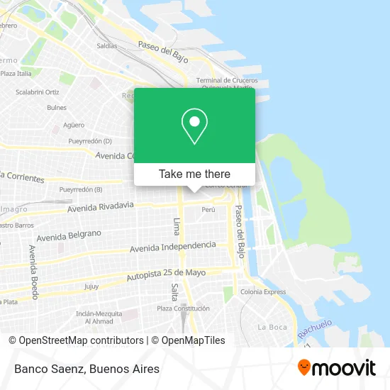 Banco Saenz map