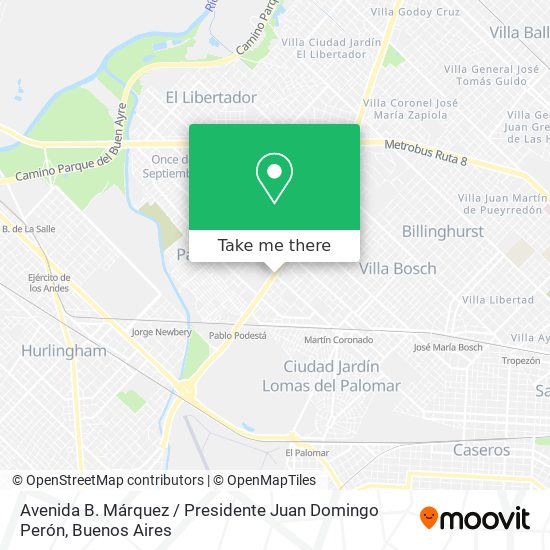 Avenida B. Márquez / Presidente Juan Domingo Perón map