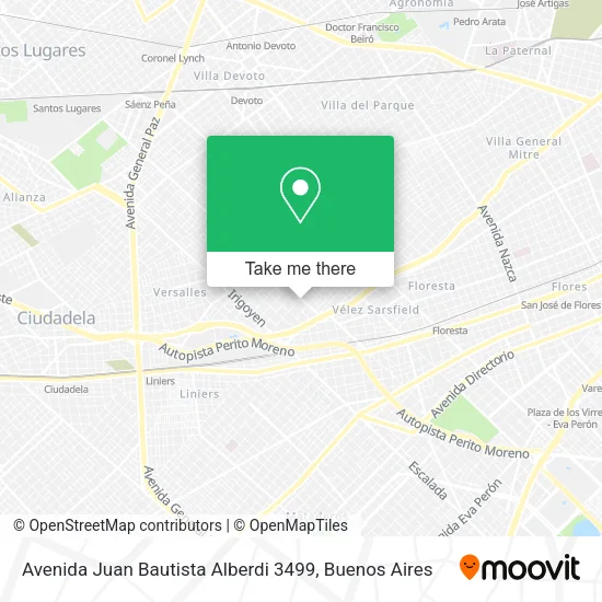 Mapa de Avenida Juan Bautista Alberdi 3499