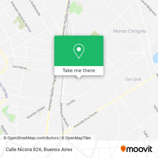 Mapa de Calle Nicora 826