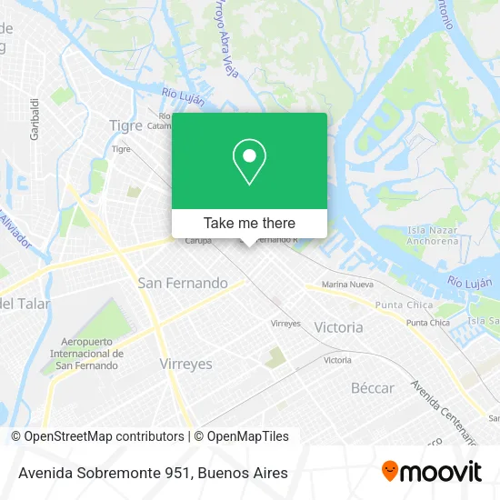 Mapa de Avenida Sobremonte 951