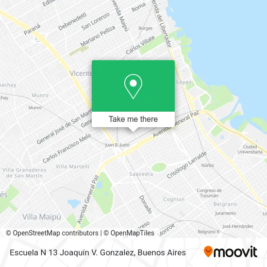 Escuela N 13 Joaquín V. Gonzalez map