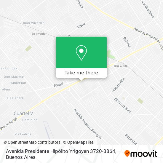 Mapa de Avenida Presidente Hipólito Yrigoyen 3720-3864