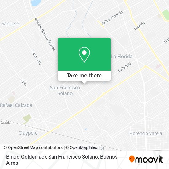 Mapa de Bingo Goldenjack San Francisco Solano