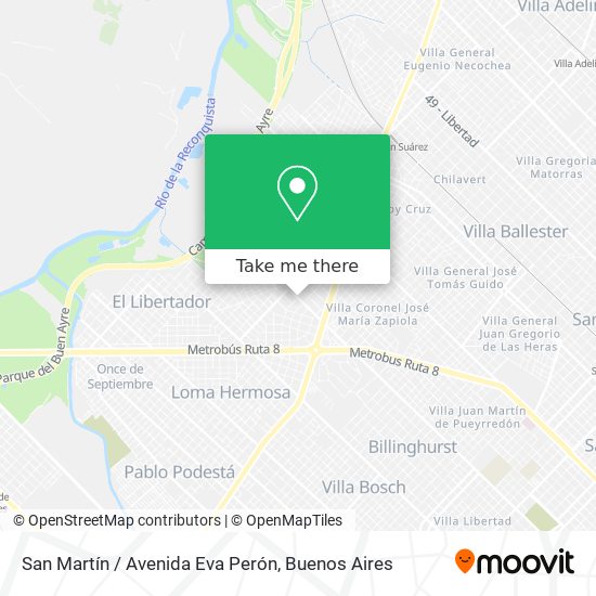 San Martín / Avenida Eva Perón map