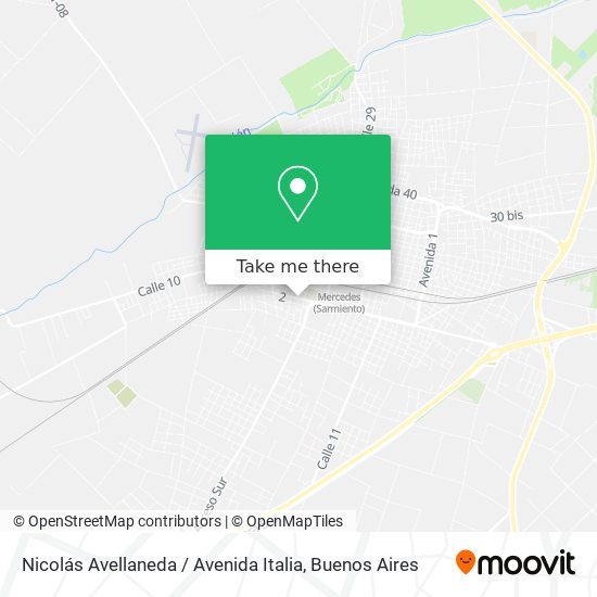Mapa de Nicolás Avellaneda / Avenida Italia