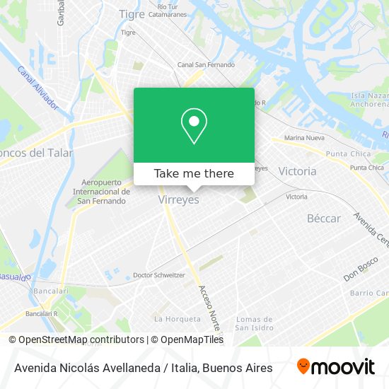 Avenida Nicolás Avellaneda / Italia map