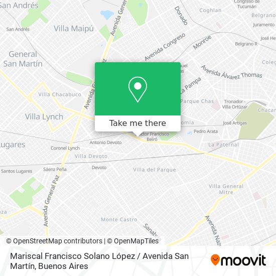 Mariscal Francisco Solano López / Avenida San Martín map