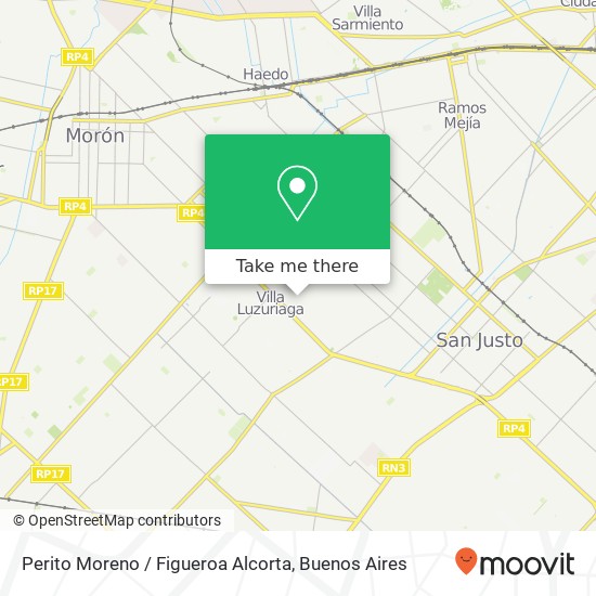 Perito Moreno / Figueroa Alcorta map