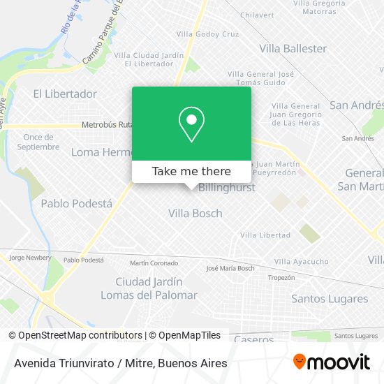 Avenida Triunvirato / Mitre map