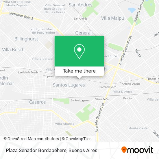 Plaza Senador Bordabehere map